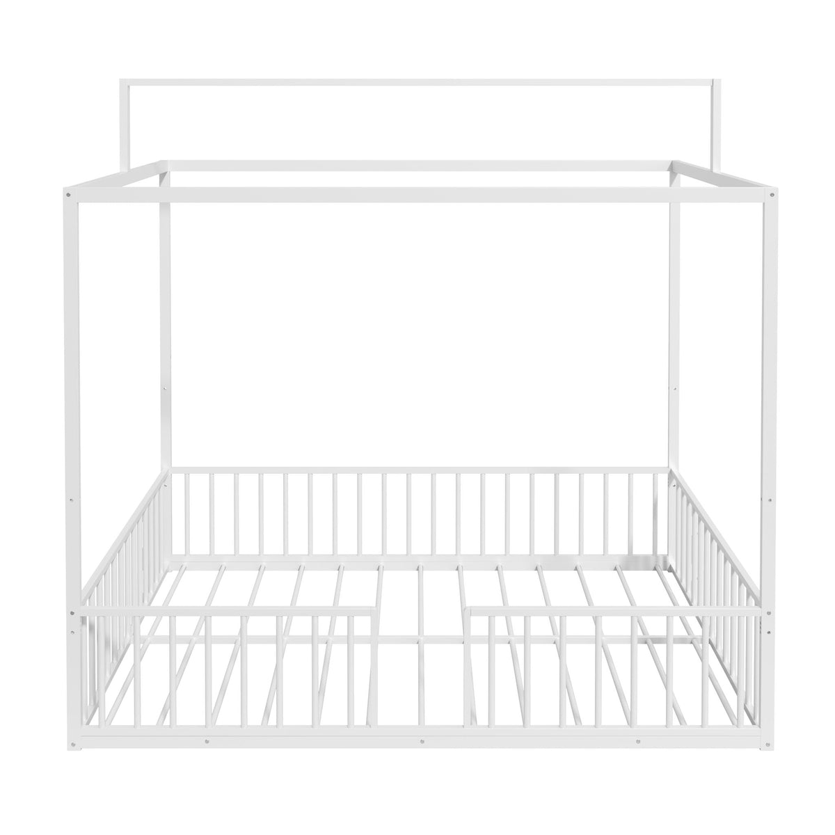 3 In 1 Convertible Montessori Floor Bed with Fenced Support - Full