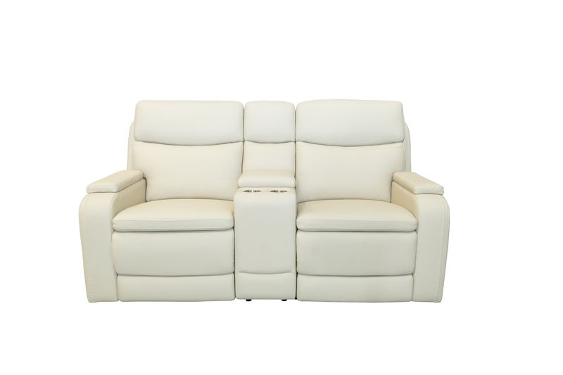 Gunner - Power Console Loveseat Recliner With Power And Power Headrest - Almond