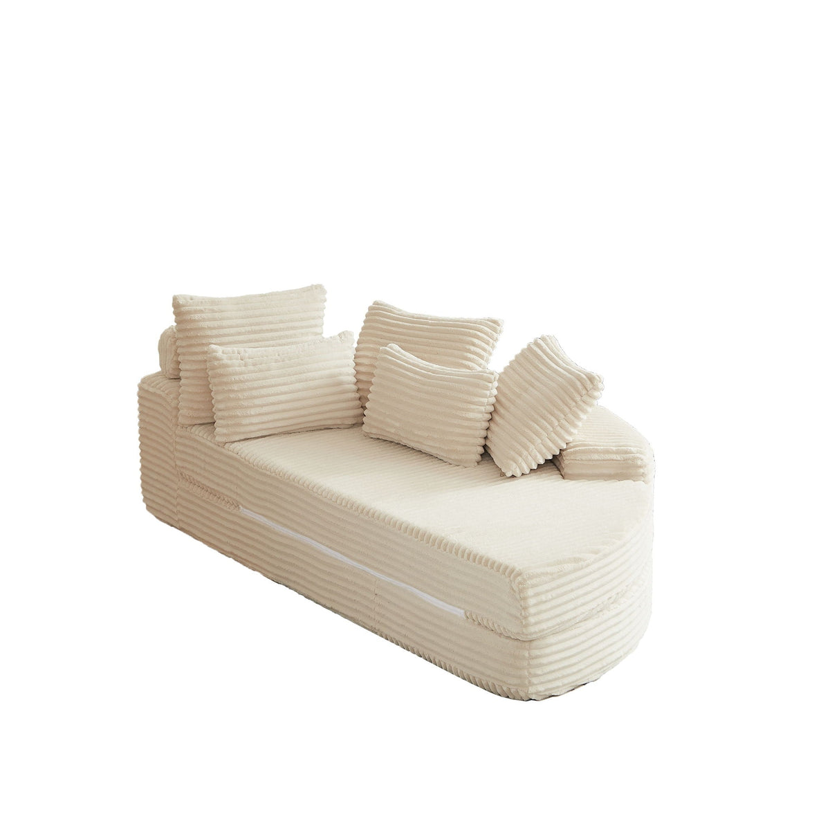 Semi Circular 2 In 1 Sofa Bed with Neck Pillow - Beige, Black, or Dark Green
