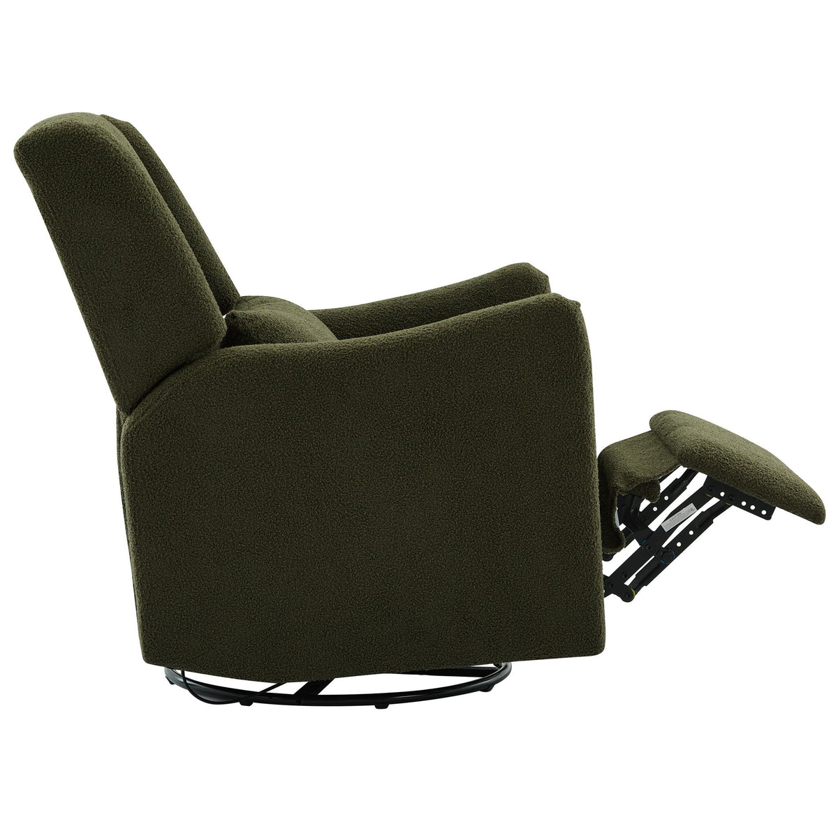 Wide Wingback Swivel Glider Rocker Recliner Chair with 360-Degree Swivel - Dark Green or Beige