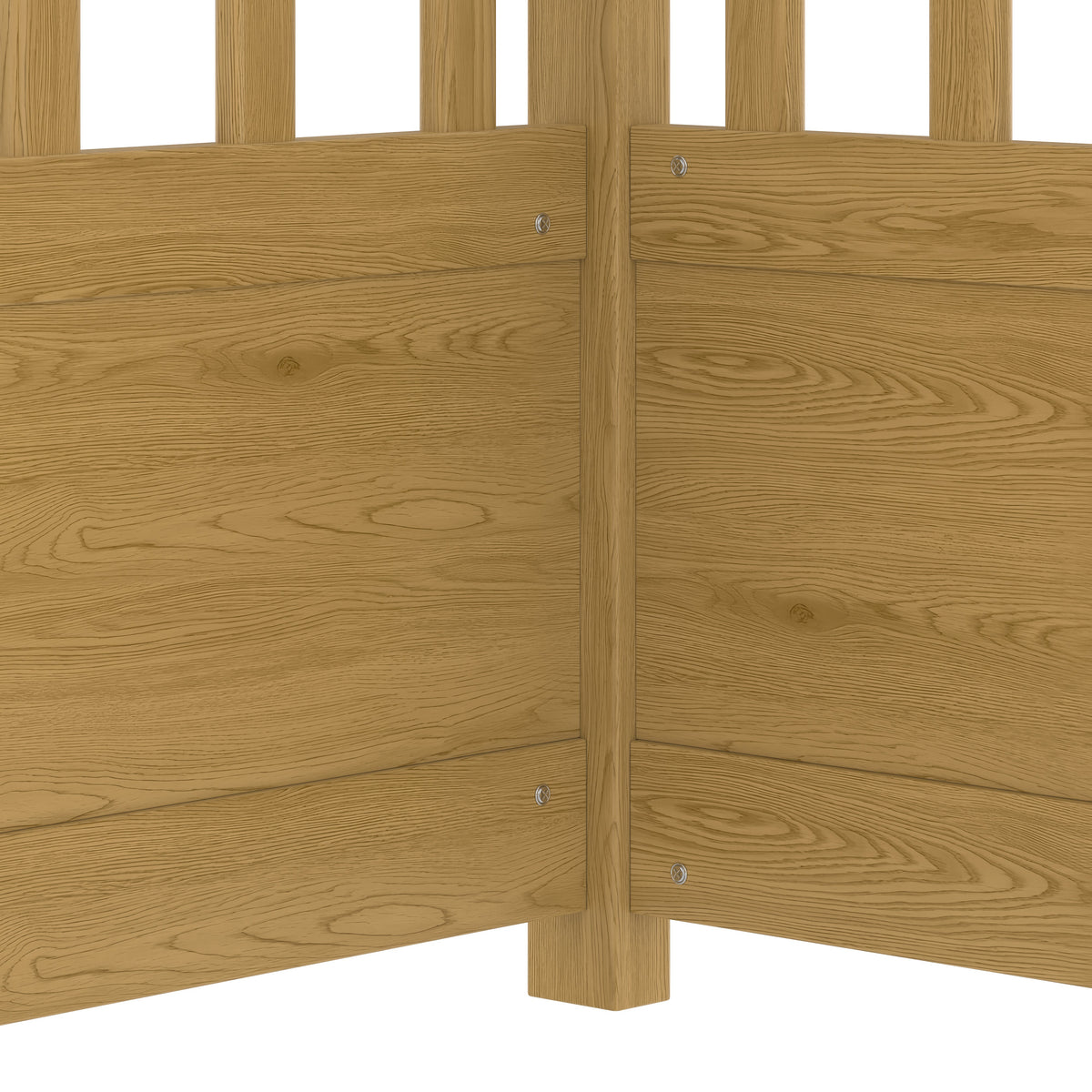 Full Size Canopy Bed Frame with Guardrails for Kids - Pine Wood