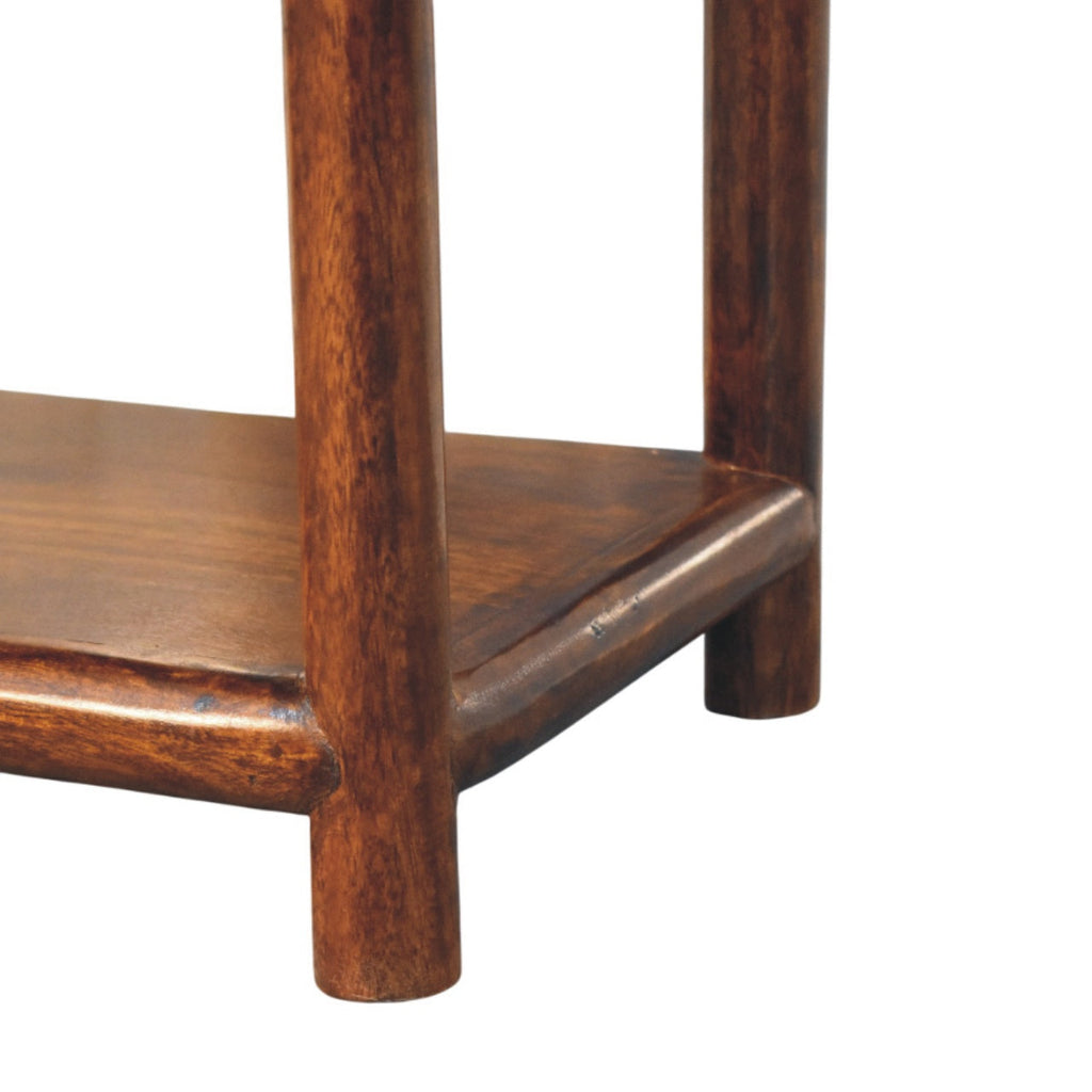 Solid Wood Regency Nightstand with Drawer and Open Shelf - Chestnut