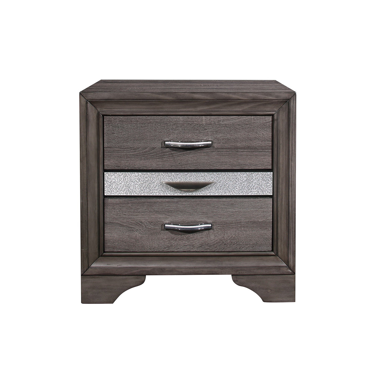 Sparkle Nightstand with Three Drawers - Gray