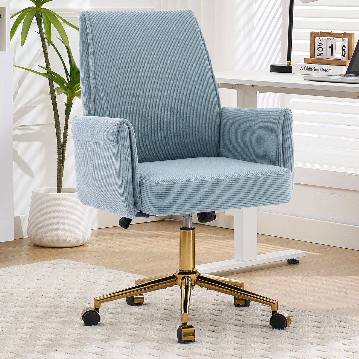 Ergonomic Mid Back Office Chair with Memory Foam Cushion - Multiple Colors