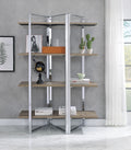 Libby Rectangular Etagere Bookshelf with Metal Frame