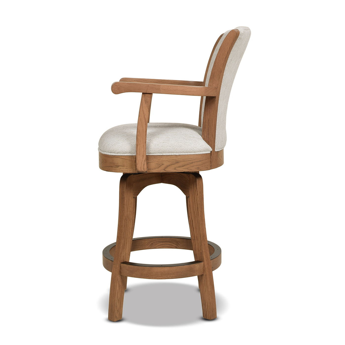 Swivel Counter Height Bar Stool with High Backrest and Solid Hardwood - Multiple Colors