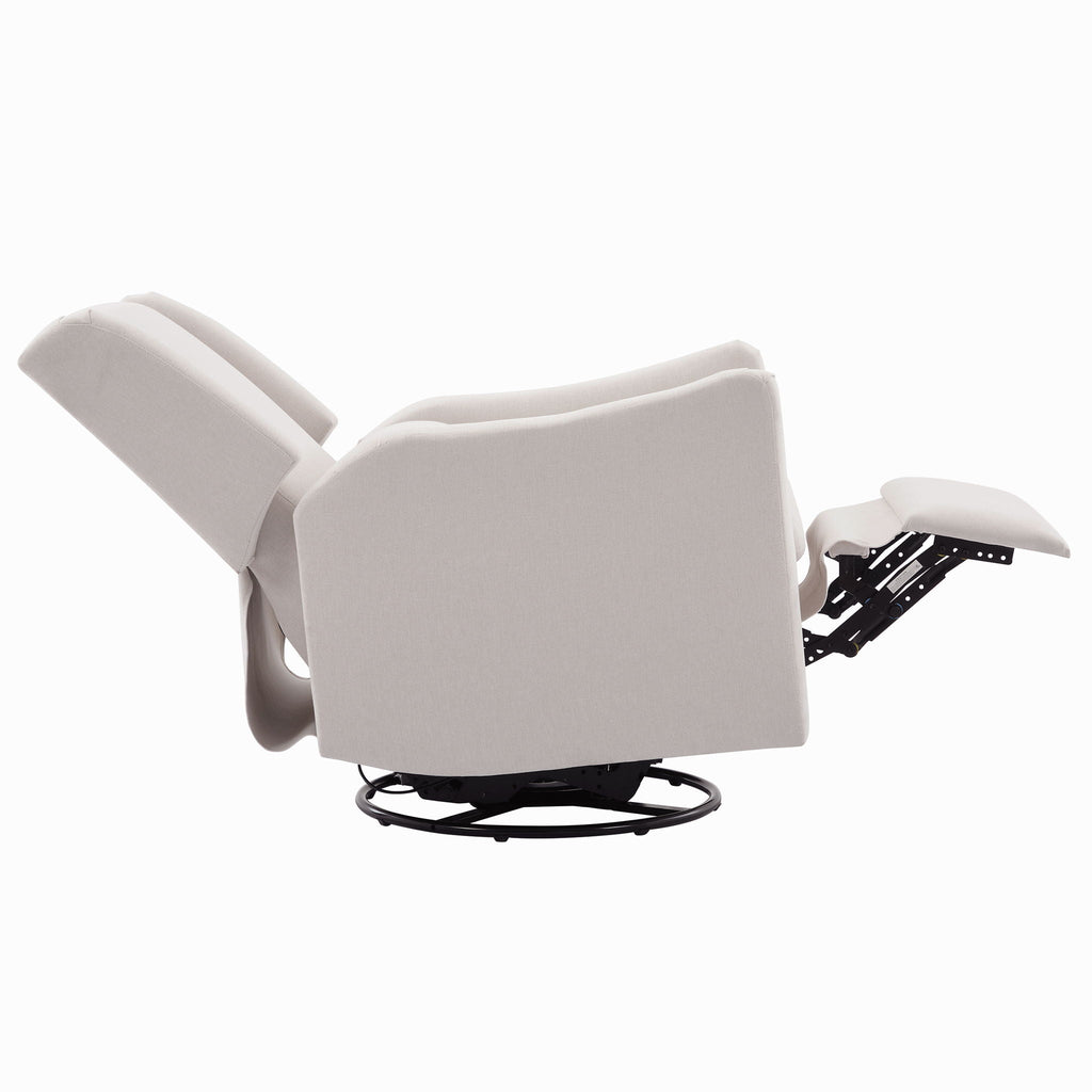 Wide Wingback Swivel Glider Rocker Recliner Chair with 360-Degree Swivel - Dark Green or Beige