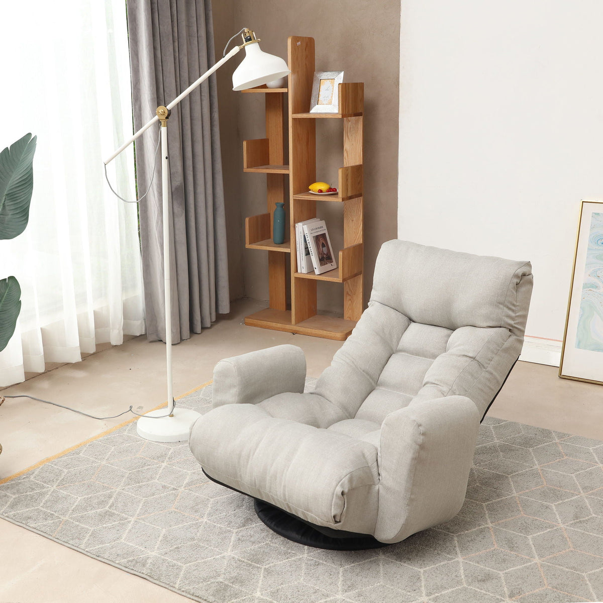 Modern With Metal Frame Swivel Game Lounge Chair With Adjustable Headrest
