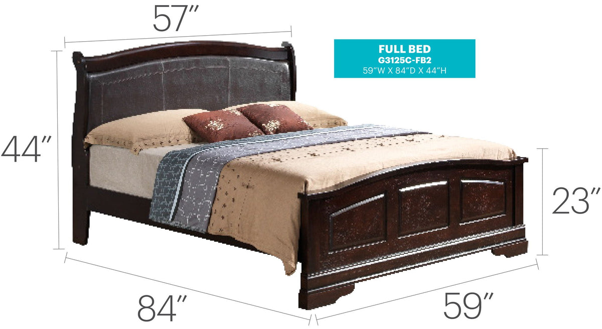 Elegantly Crafted Panel Sleigh Bed with Upholstered Panels - Multiple Colors