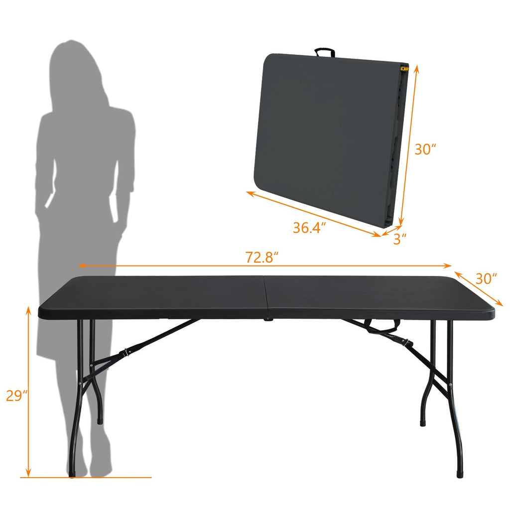 6ft Folding Table with Portable Folding Design - White