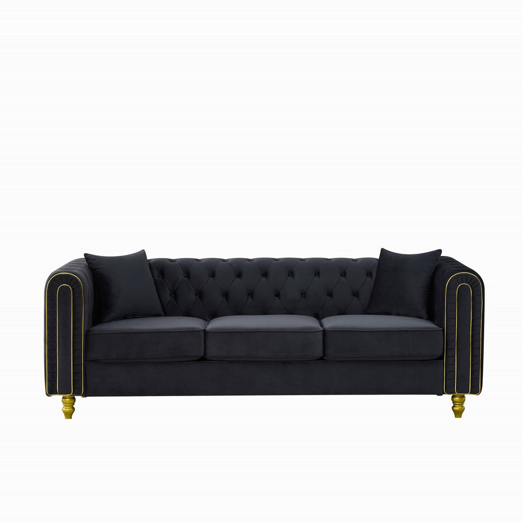 Modern Velvet Loveseat Sofa with Button Tufting