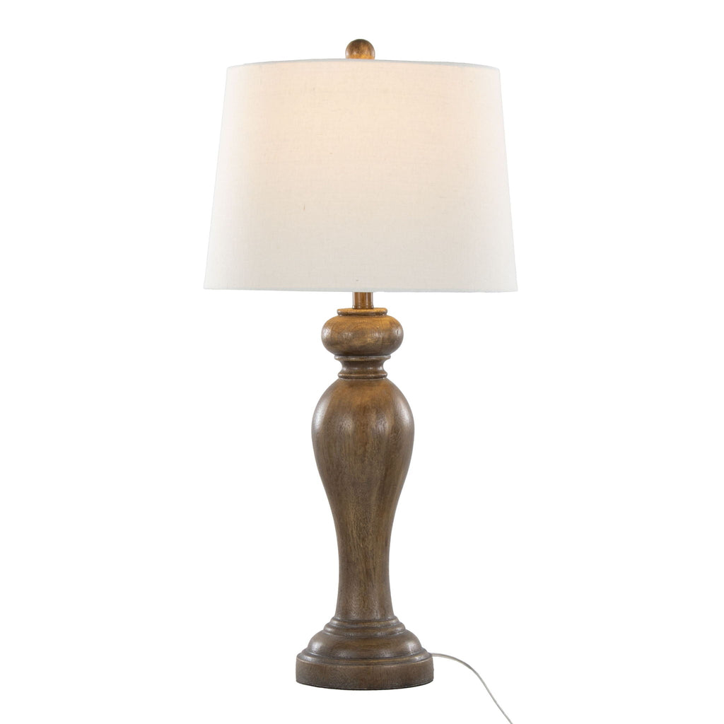 Contemporary Table Lamp Set with 3-Way Lighting - White