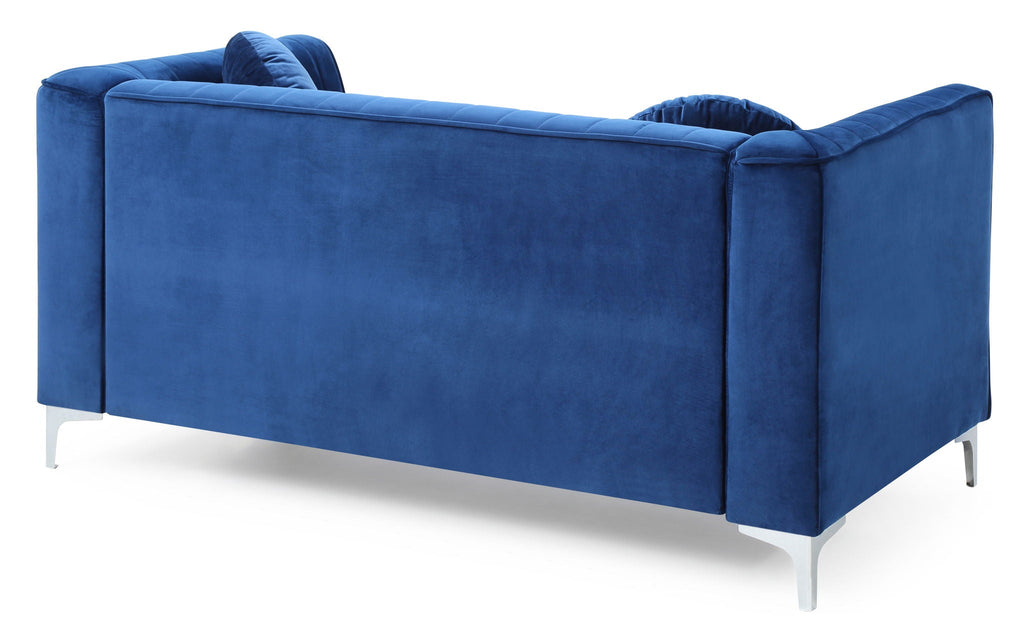 Glam Styled Micro Suede Loveseat with Channel Quilting - Multiple Colors