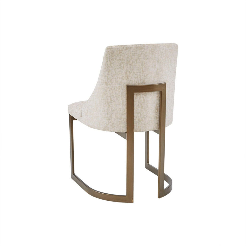 Modern Accent Dining Chairs with Upholstered Cushions – Beige or Gray