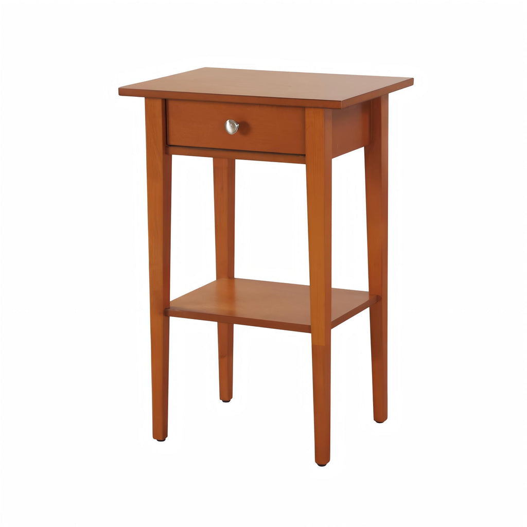 Wood Nightstand with Drawer and Shelf - Multiple Colors