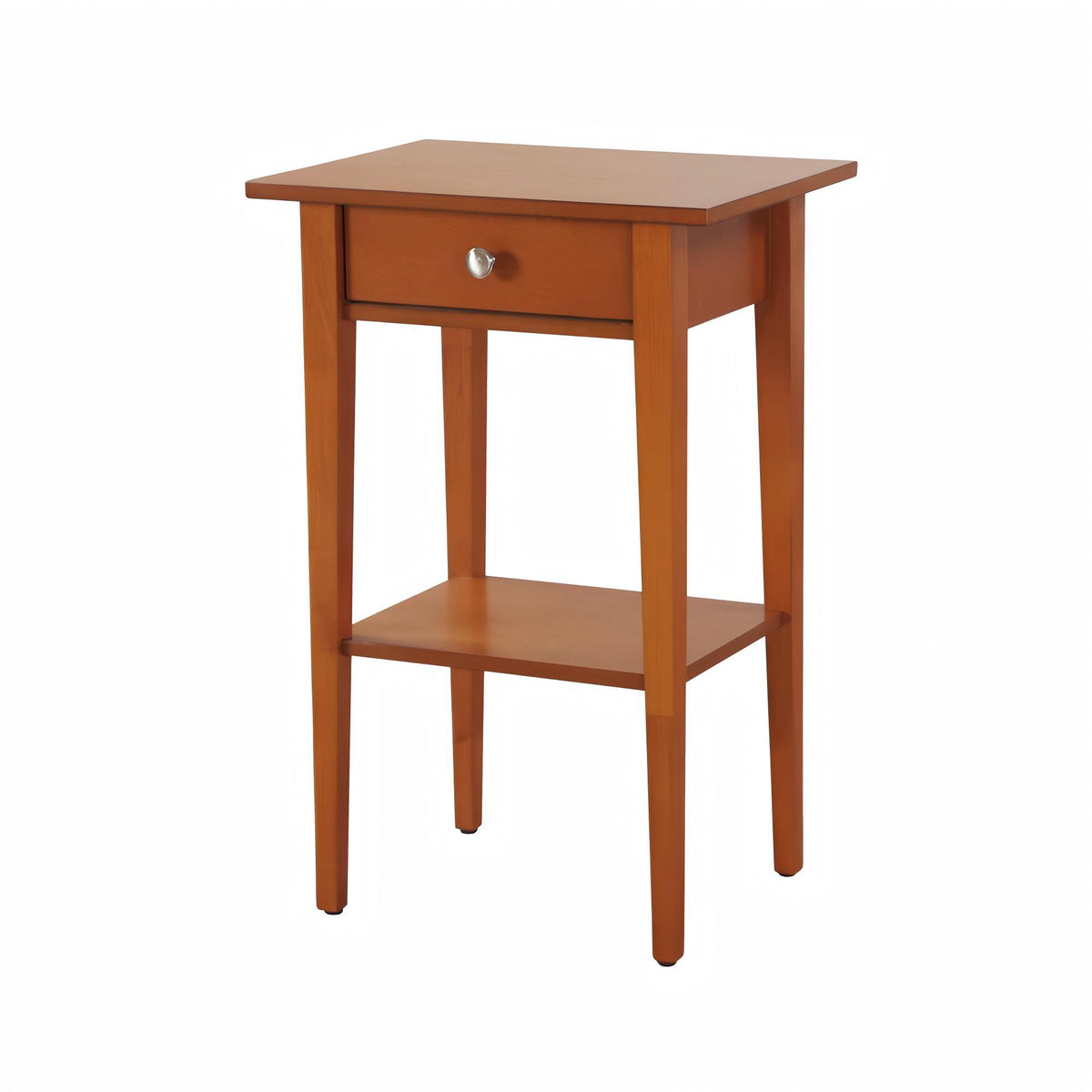 Wood Nightstand with Drawer and Shelf - Multiple Colors