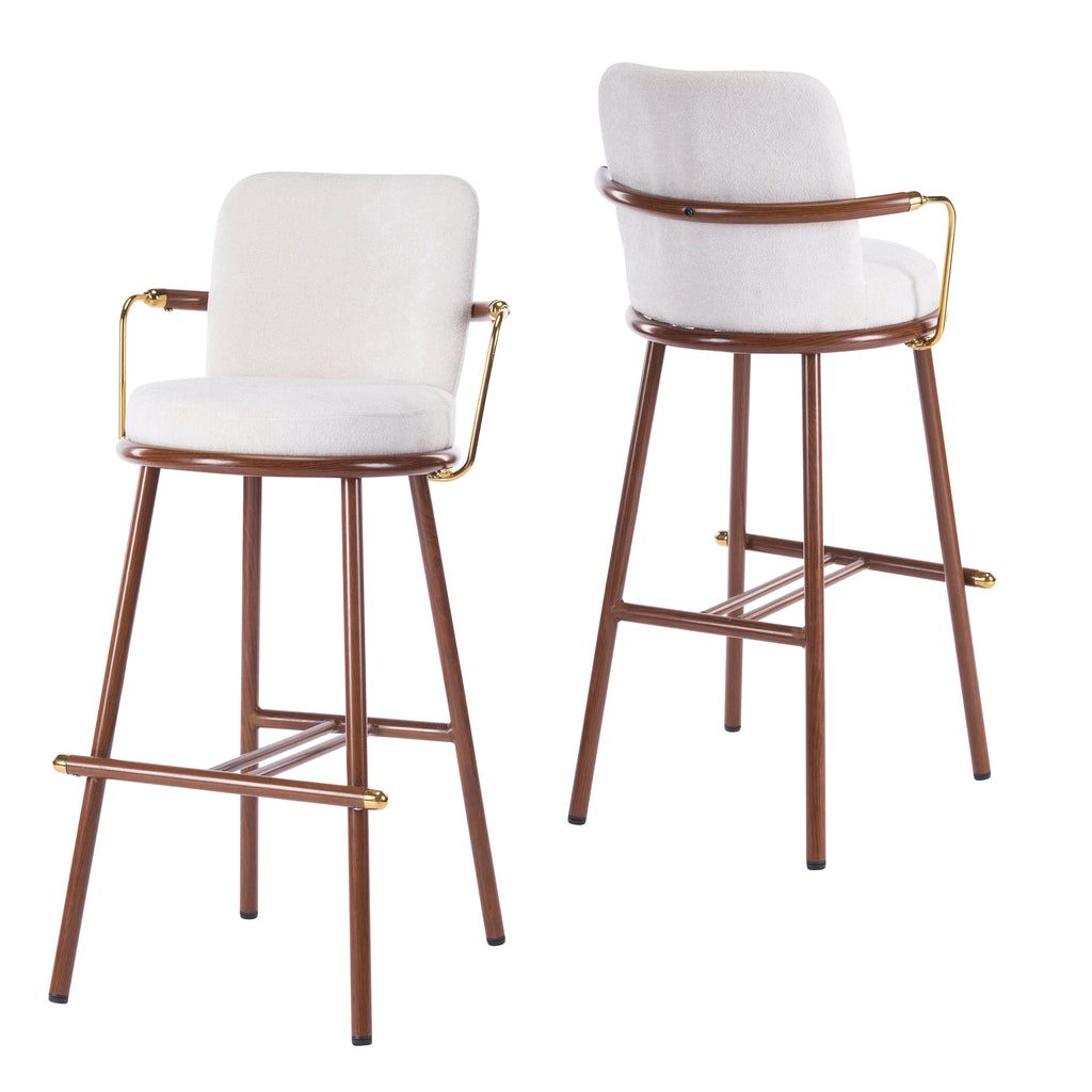 Chaya Indoor Upholstered Bar Stool with Metal Frame - Beige