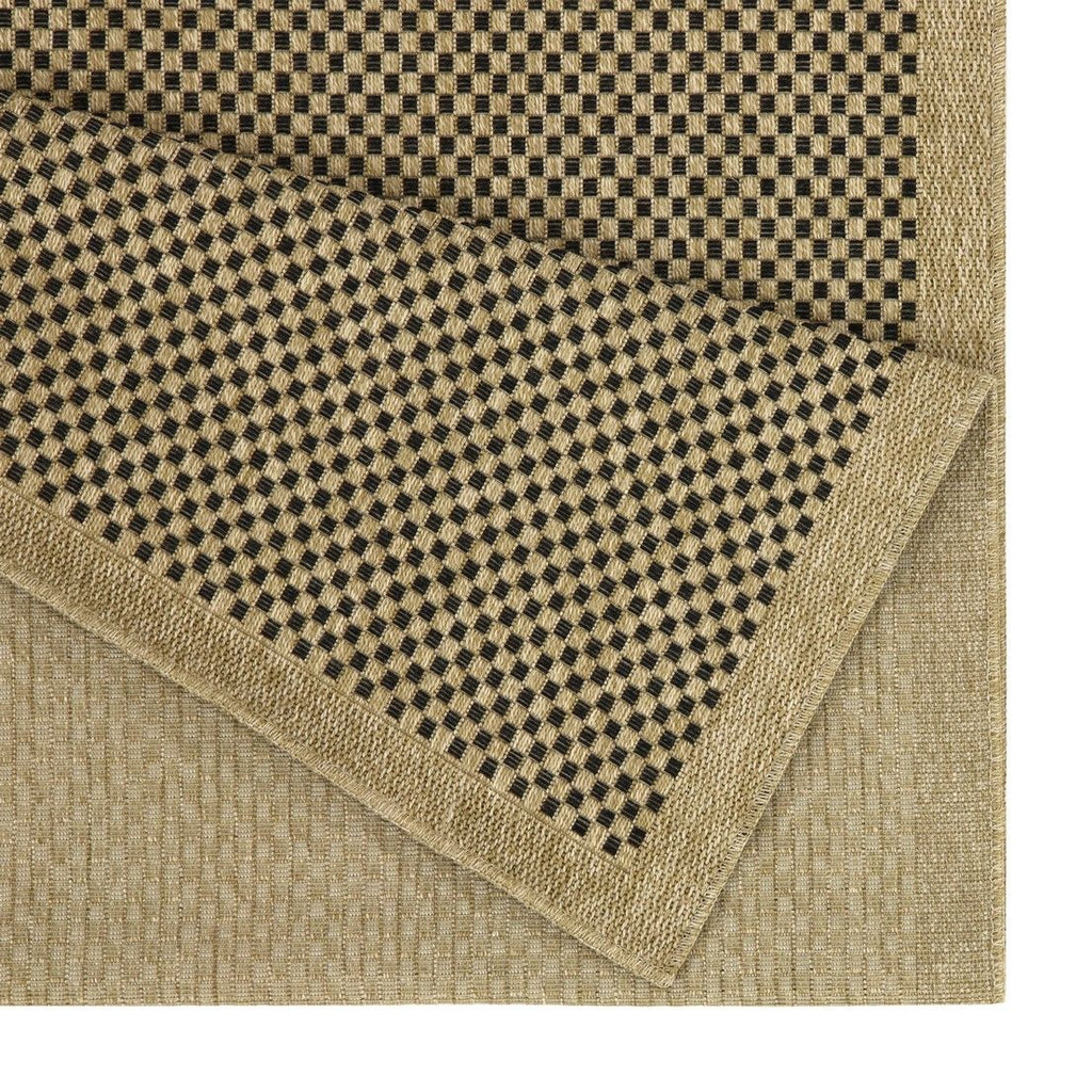 Light Brown Polypropylene Indoor Outdoor Area Rug with Flatweave - Light Brown