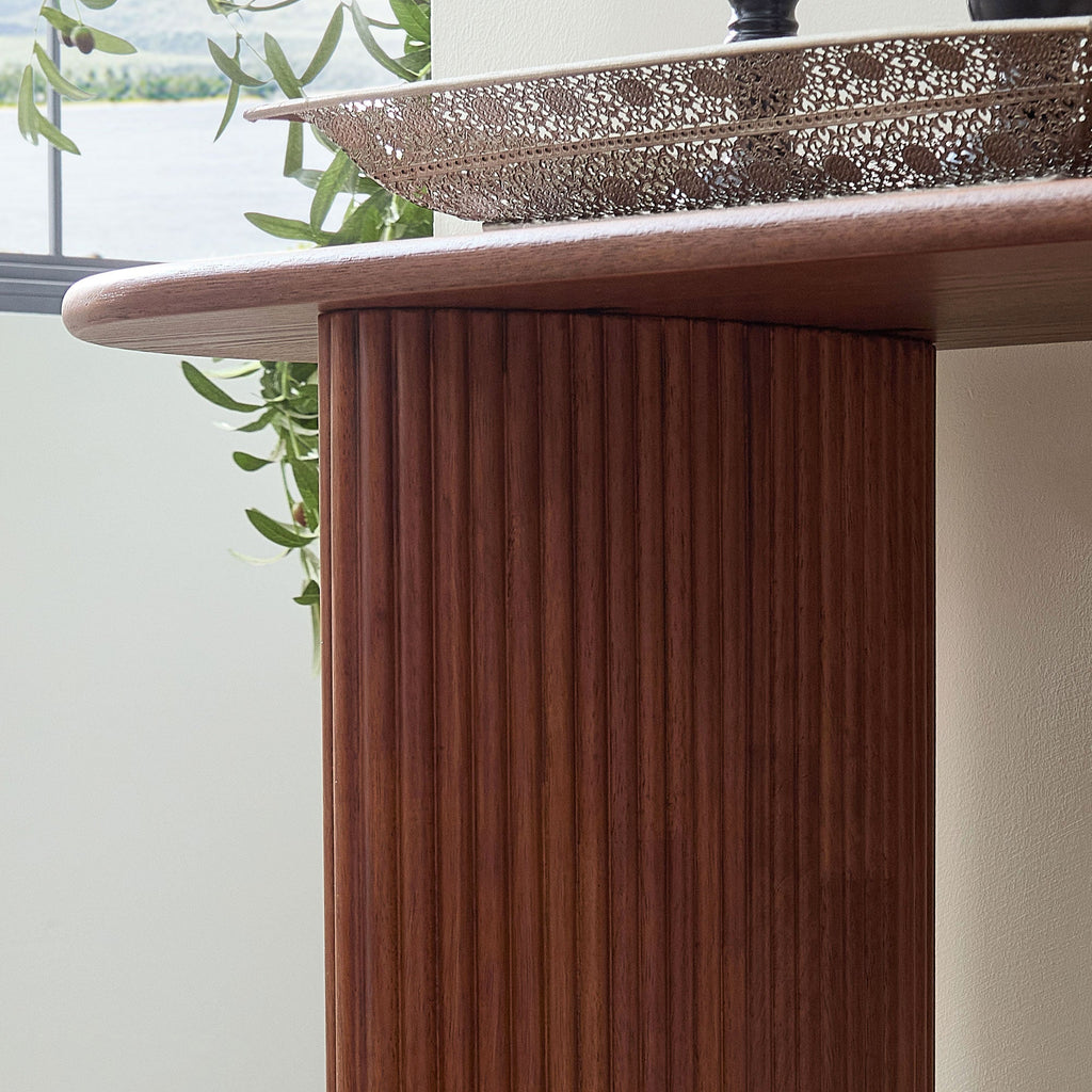 Modern Entryway Console Table with Stainless Steel Legs - Brown or Black