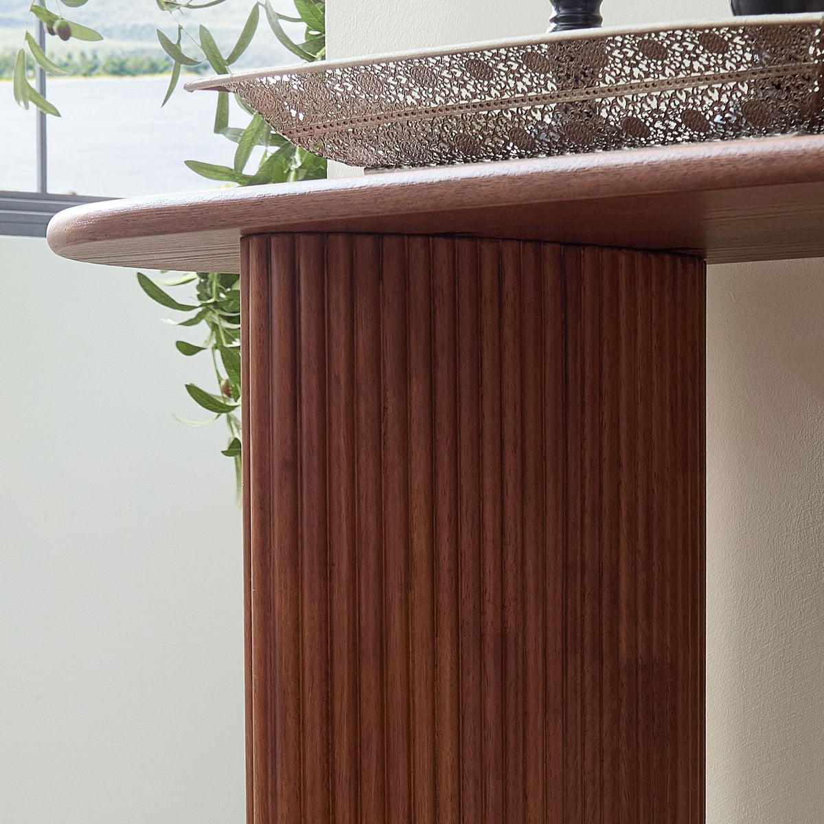 Modern Entryway Console Table with Stainless Steel Legs - Brown or Black