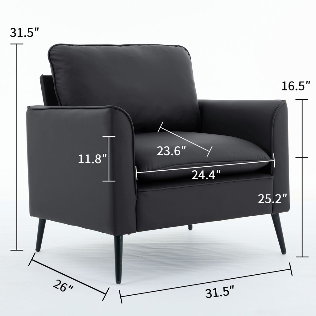 Nordic Retro Light Luxury Upholstered Sofa Chair Set of 2 with Cushions - Multiple Colors