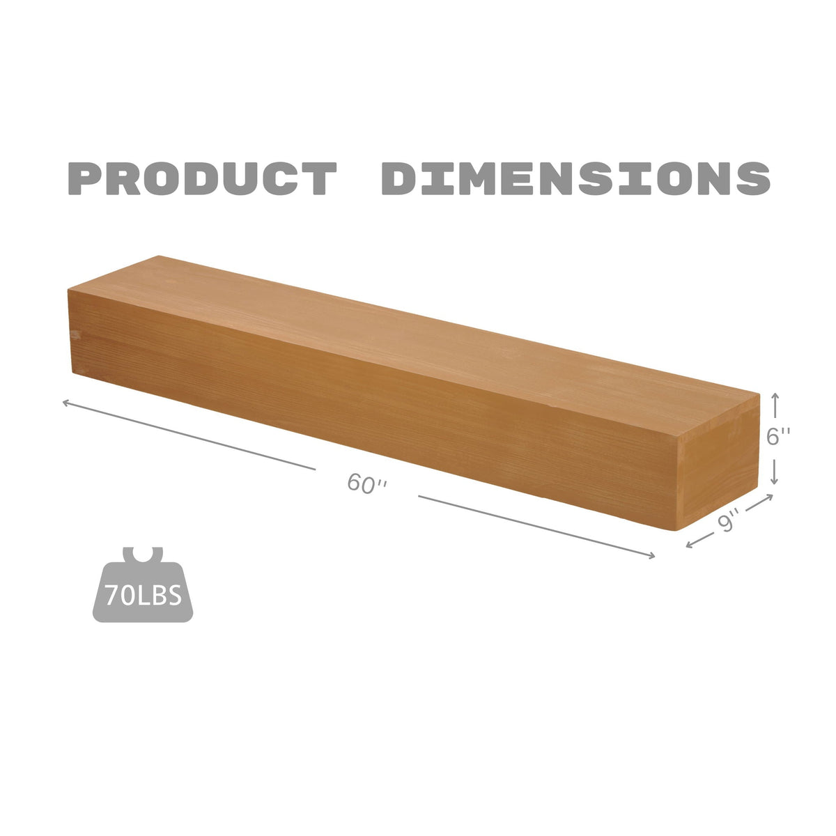 Floating Fireplace Mantel Shelf with Invisible Wall Mount - Multiple Colors