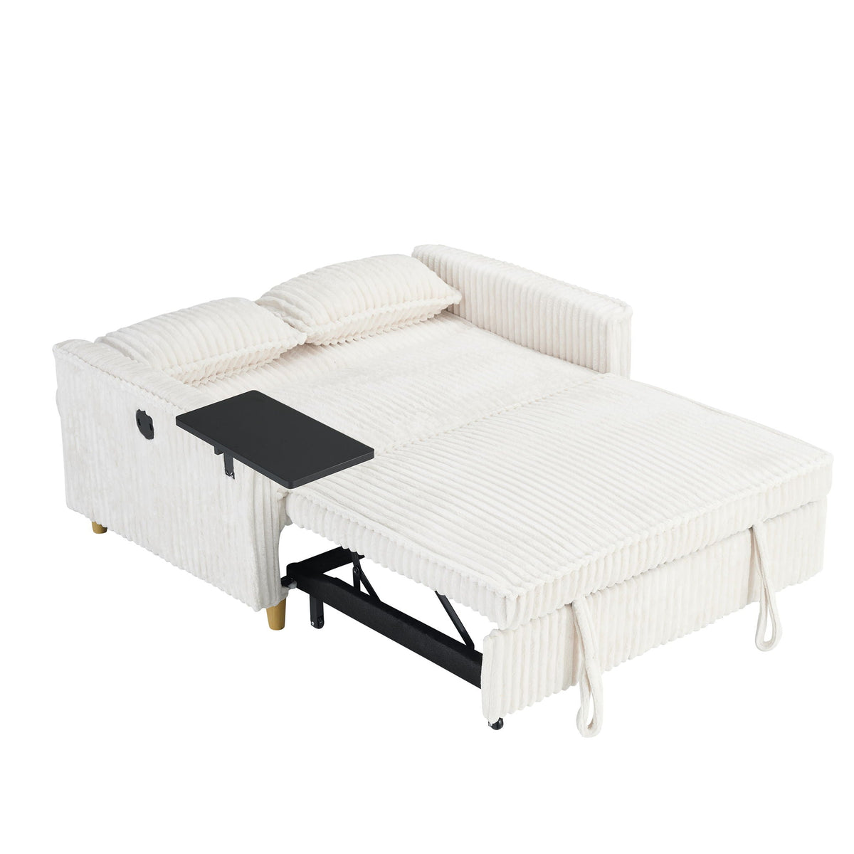 Pull Out Sofa With Movable Tabletop and USB Ports - Multiple Colors