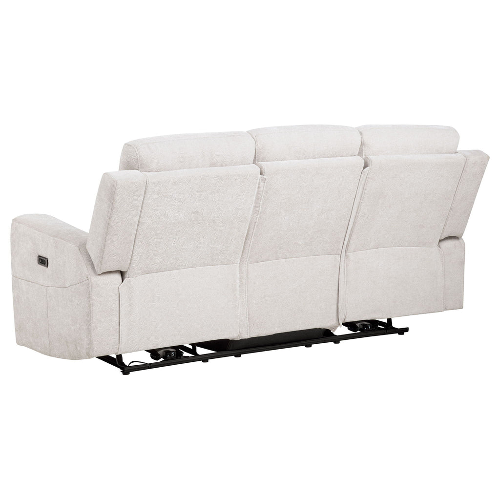 Kennett 3-piece Chenille Power Reclining Sofa Set Ivory