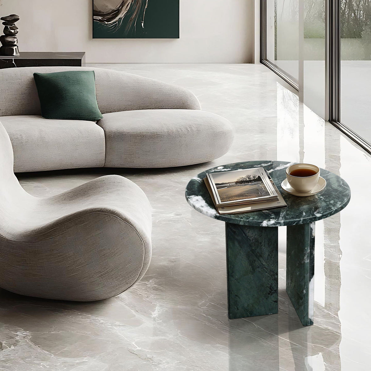 Luxury Coffee Table with Unique Veining - Natural Stone Design