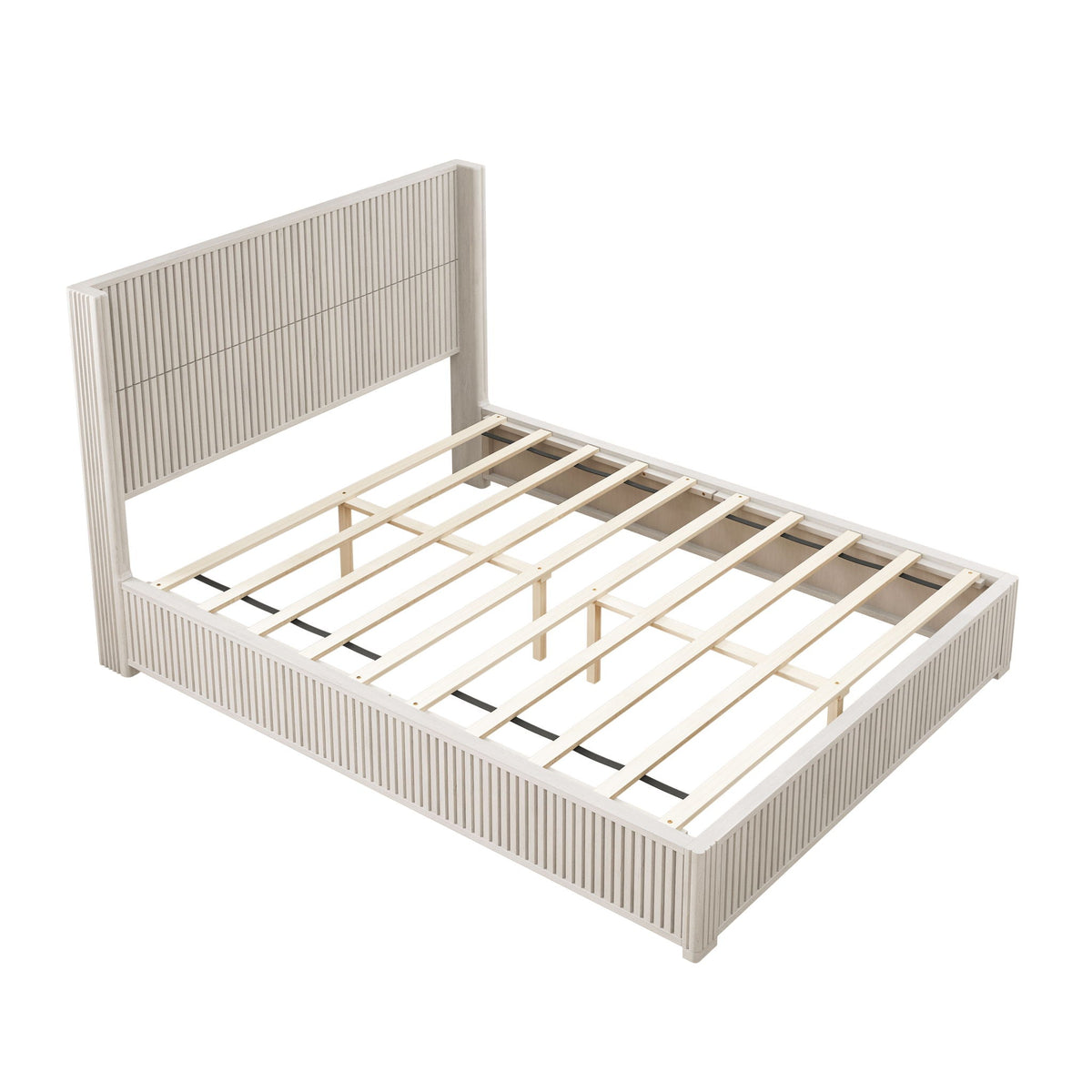 Platform Bed Frame with Headboard, Floor Standing Design - Queen & King