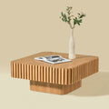 Modern Handcraft Drum Coffee Table with MDF Construction - Natural