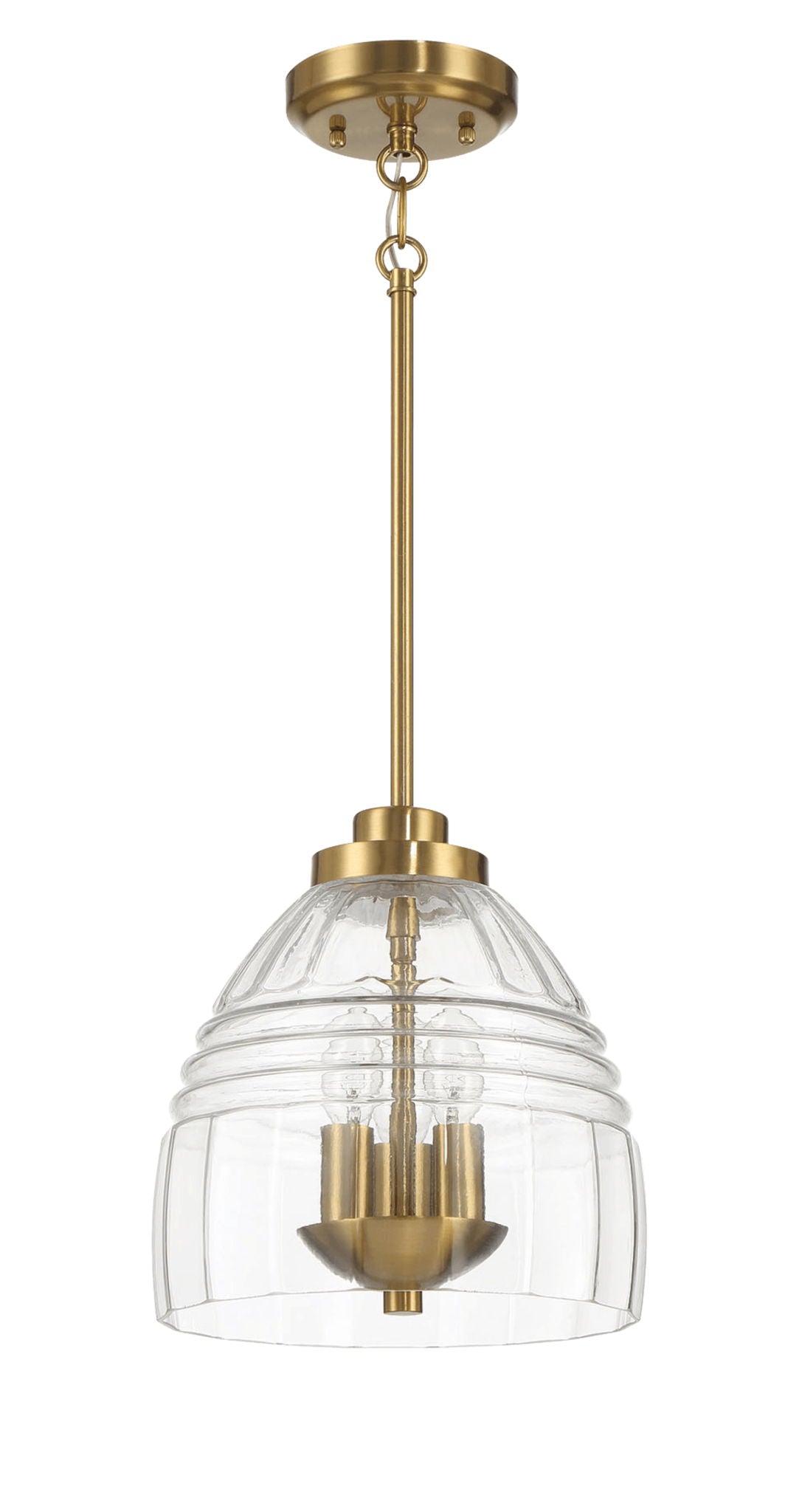 Ember - 3 Candle Lights Chain Pendant - Clear / Gold