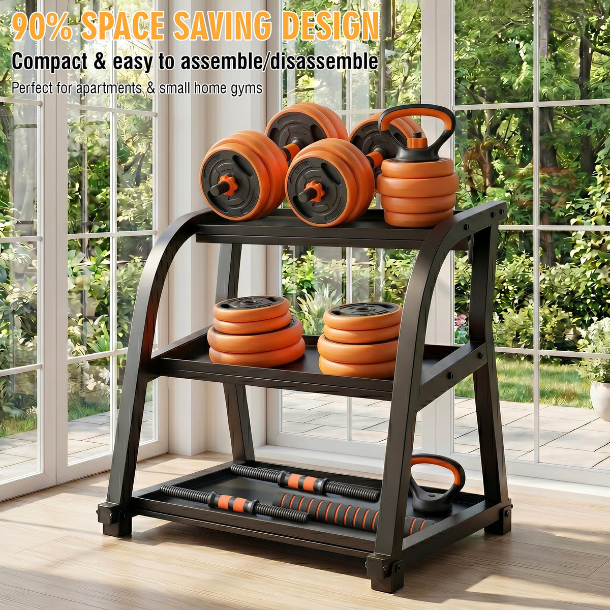 66LB Adjustable Dumbbell Set with Multi-Function Design