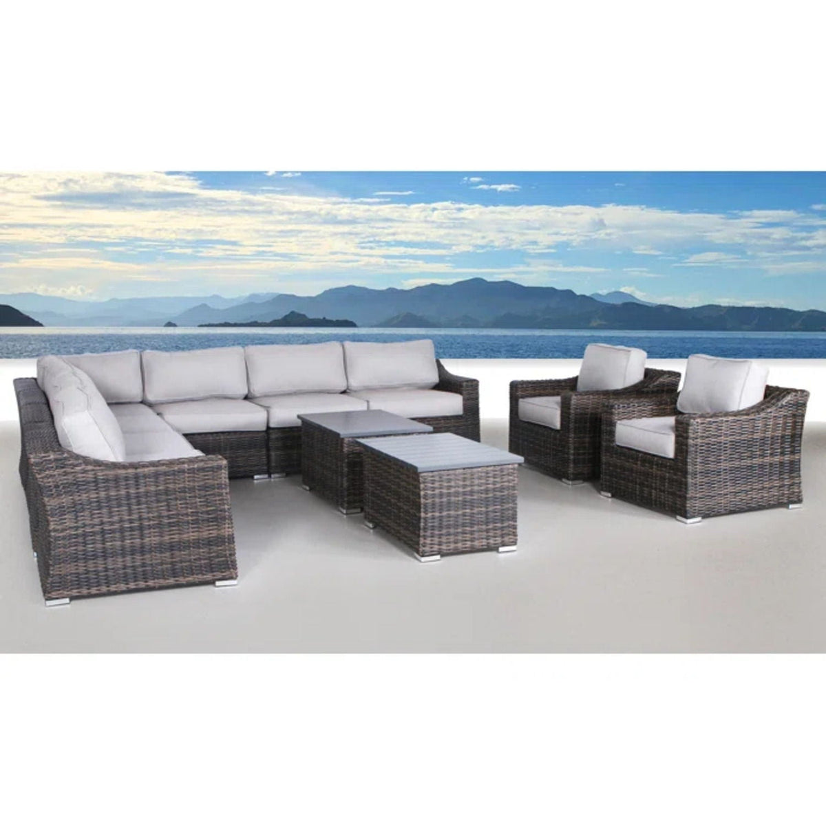 Stylish Sofa Seating Group With Cushions - Multiple Set Options, Dark Gray, Gray, or Dark Brown