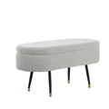 Contemporary Storage Bench with Fabric Upholstery - Black / Light Gray