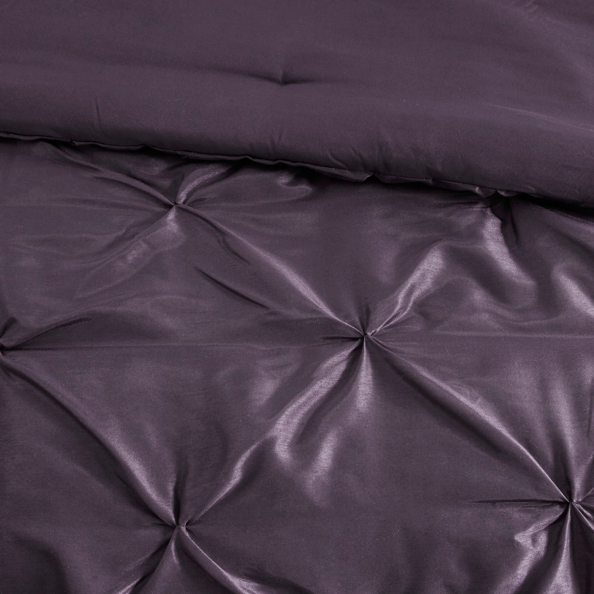7 Piece Tufted Comforter Set with Elegant Detailing - Deep Plum
