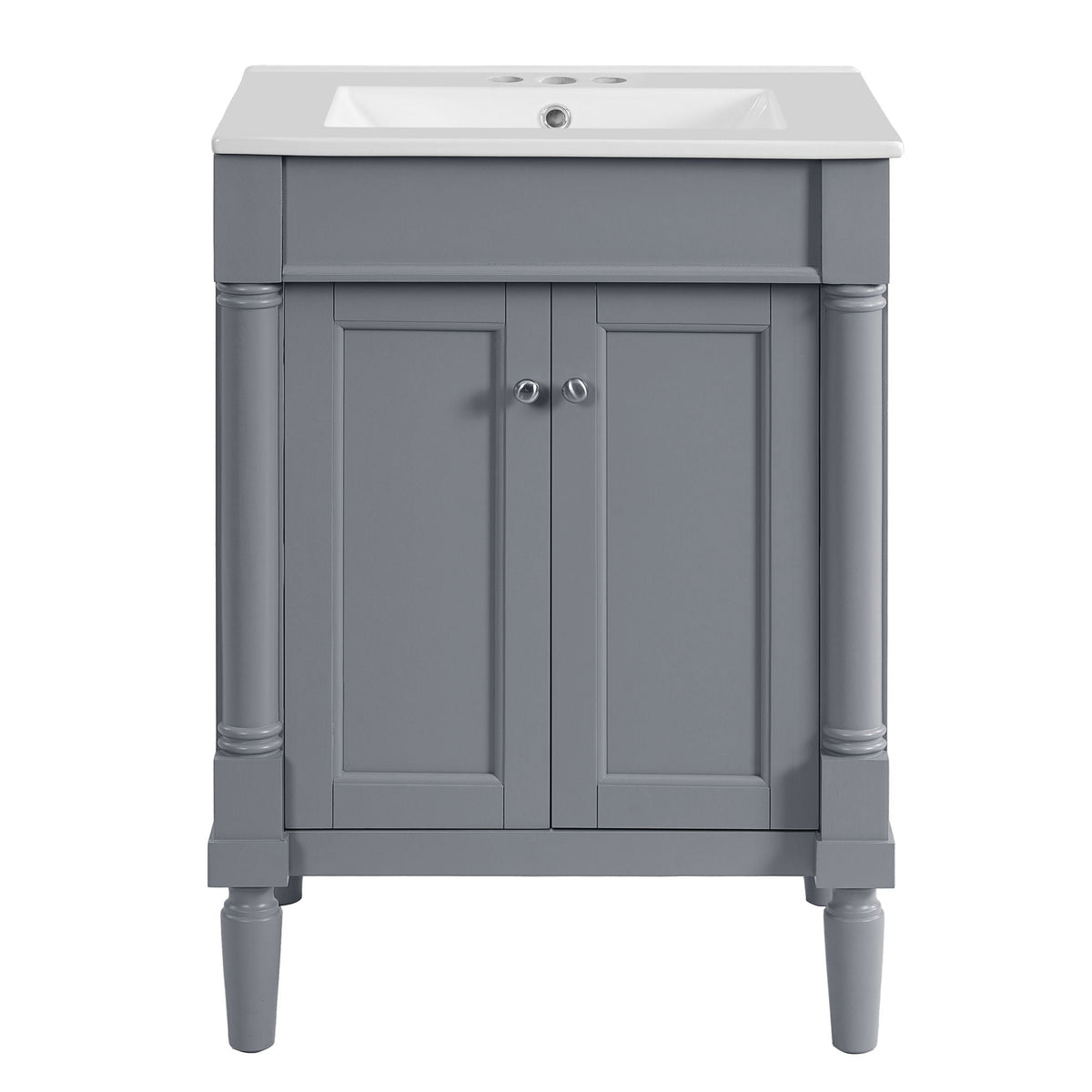Bathroom Vanity With Top Sink and Two-Tier Storage Cabinet - Multiple Colors