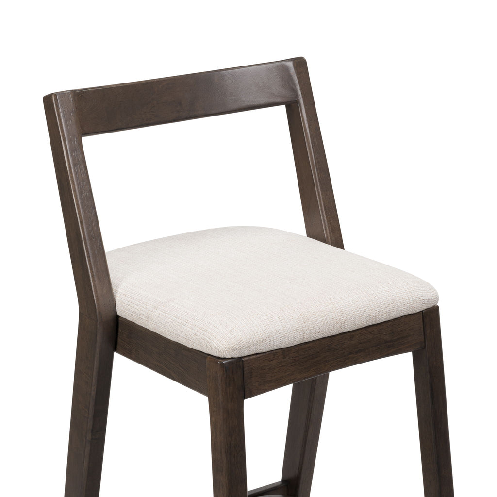 Jasper Indoor Barstool Set of 2 with Durable Rubberwood Seating - Dark Brown or Light Brown