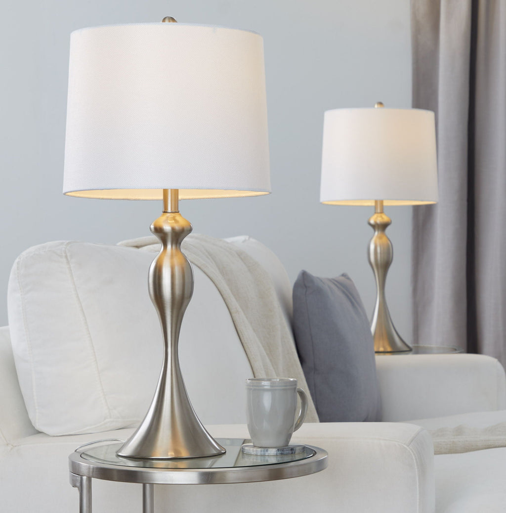 Ashland Contemporary Table Lamp Set with Double-Layer Shade - Multiple Colors