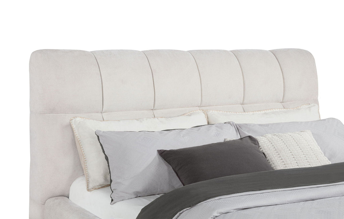Nollet 48-inch Upholstered California King Platform Bed Cream