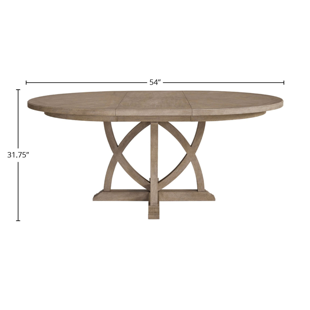 Round Extendable Dining Table with Pedestal Base - Sand