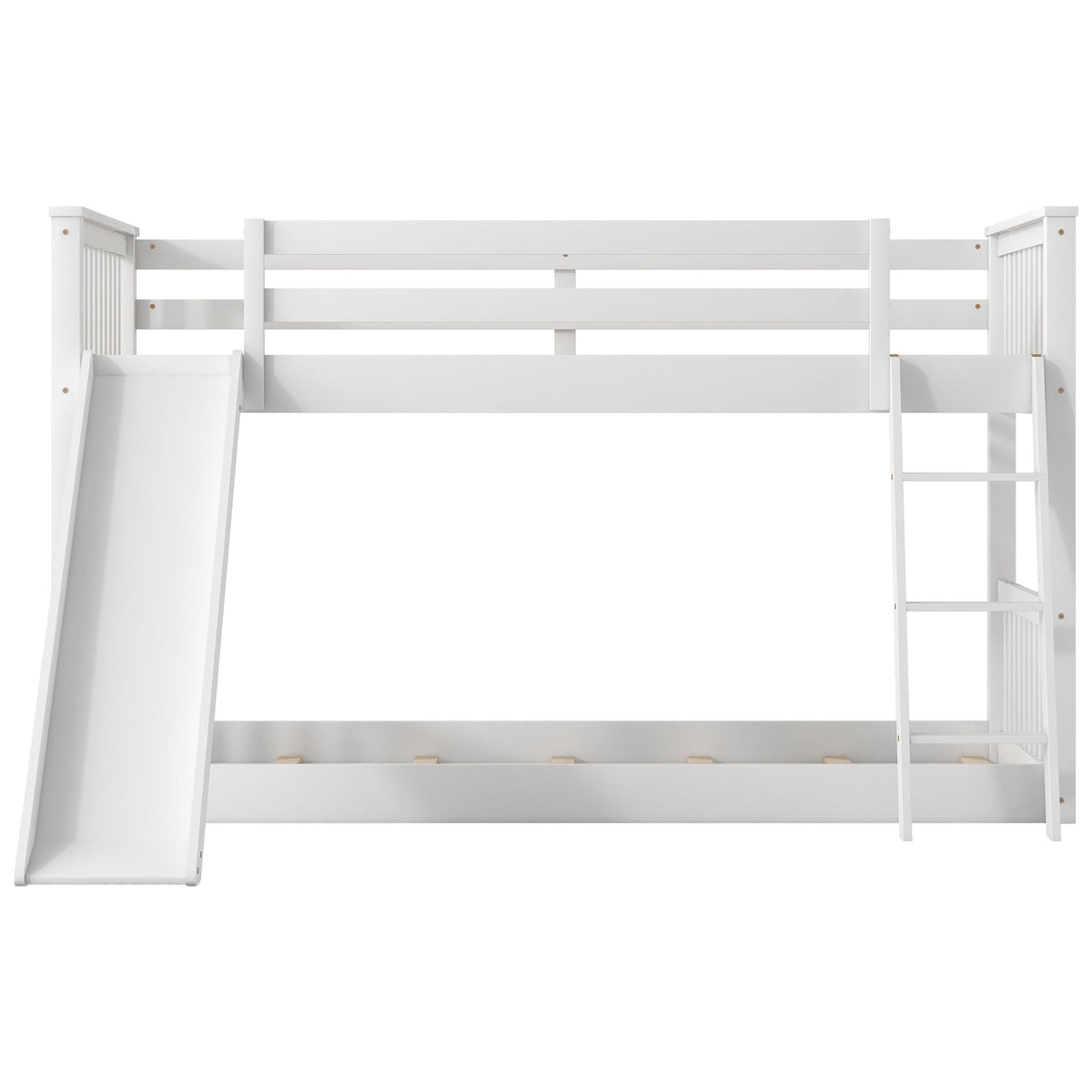 Bunk Bed with Convertible Slide and Ladder - White or Dark Gray