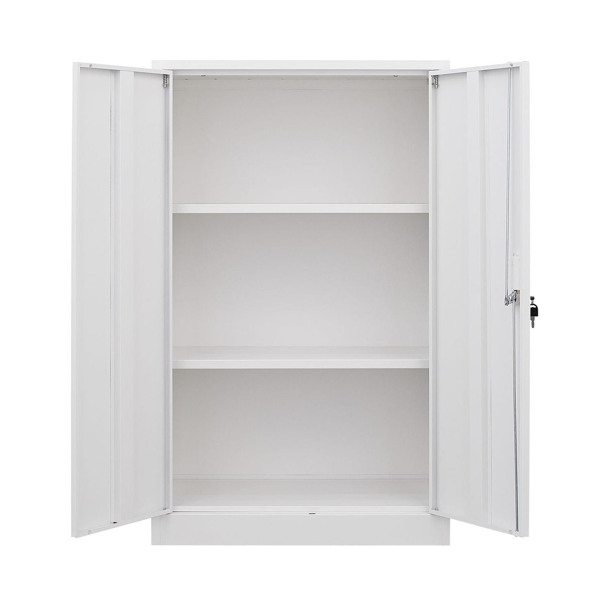 Metal Storage Cabinet With Locking Doors And Adjustable Shelf
