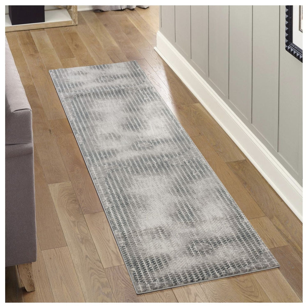 Gray Contemporary Area Rug with 3D Effect - Geometrix