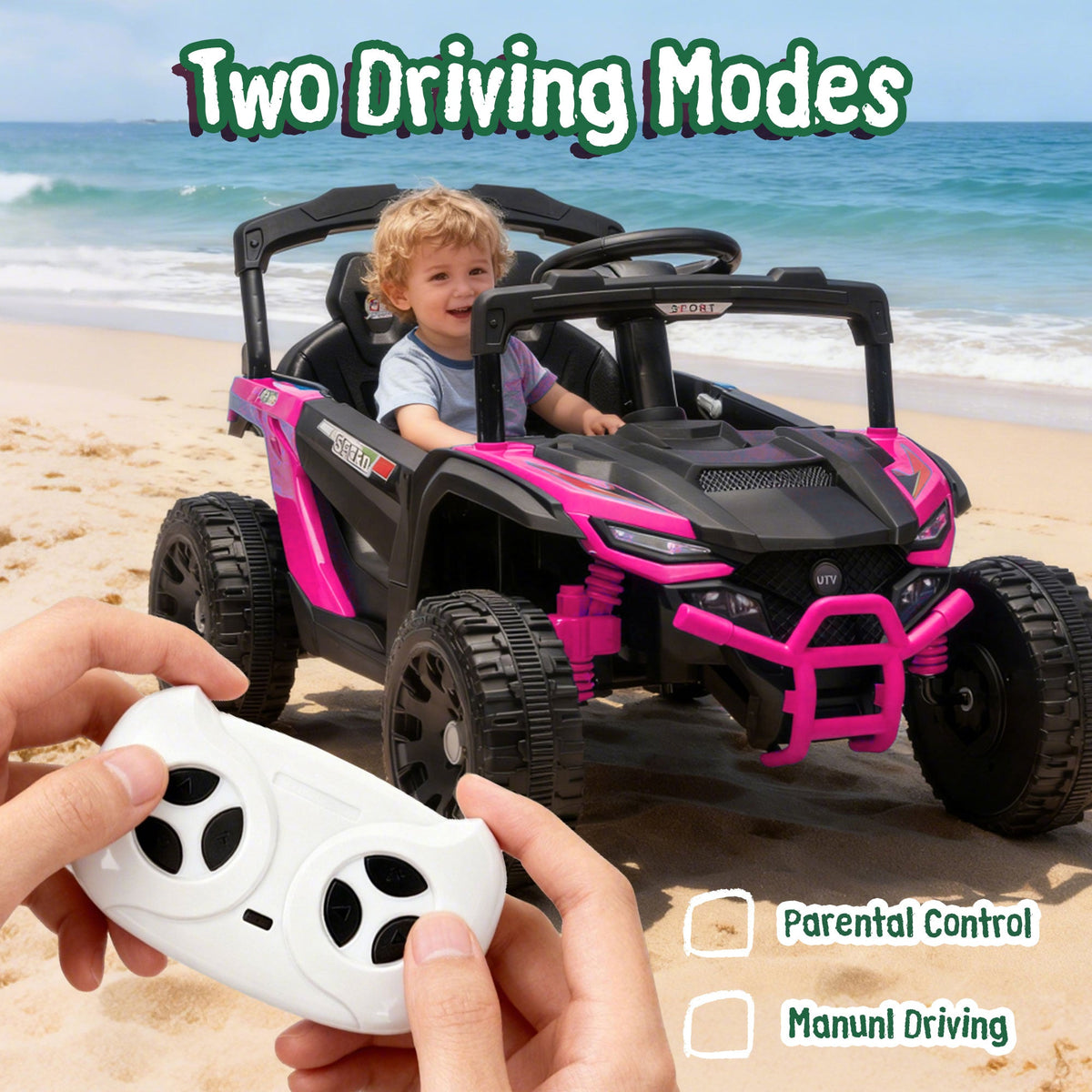 24V Kids Ride-On UTV with Remote Control and Bluetooth Music - Multiple Colors