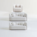 Luxury Modern Sofa Couch with Boucle Fabric - White & Beige