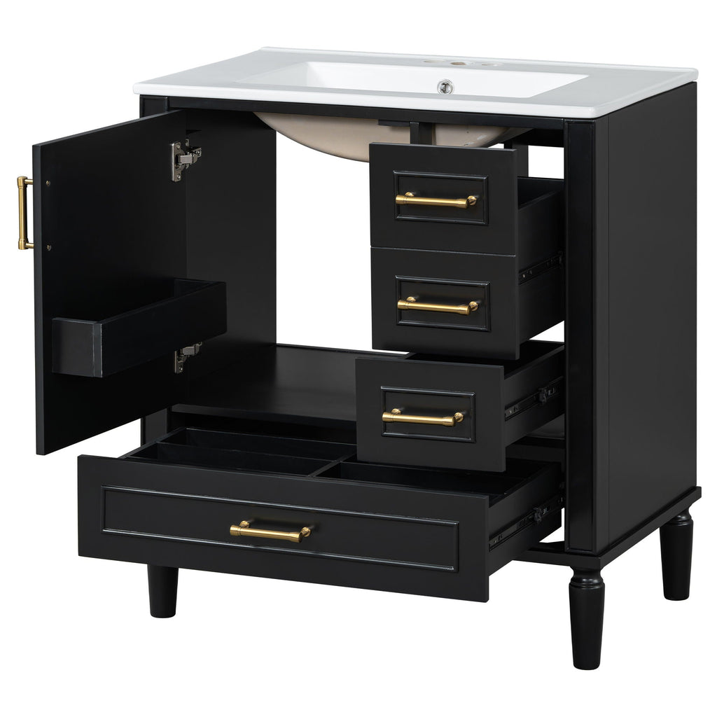 Traditional Bathroom Vanity Set with Soft Close Doors - Multiple Colors