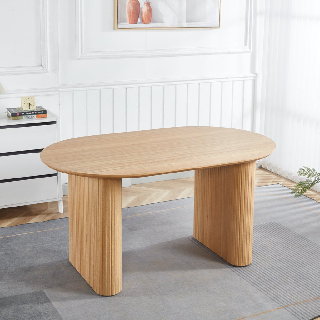 Extensible Dining Table with Metal Legs - Oak