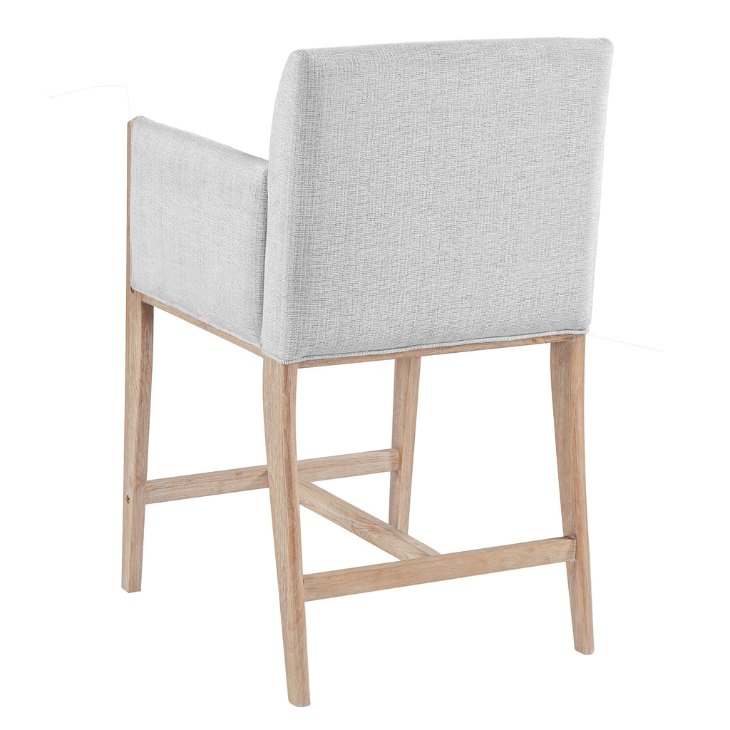 24'' Seat Height Upholstered Counter Stools with Arms - Set of 2 - Natural
