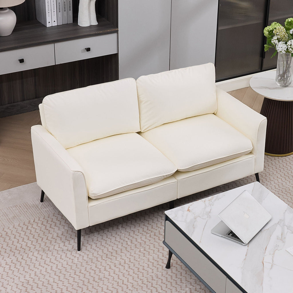 Upholstered Loveseat with Plush Headrest - Multiple Colors